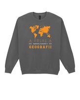 Bluza bez kaptura Dzień Nauczyciela Geografia Mapa Prezent Grafitowy M