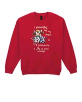 Bluza bez kaptura Krowy Śmieszny Tekst Żart Farma Wiśniowy M