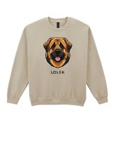 Bluza bez kaptura Leonberger Personalizowana Pupil Pies Beżowy M