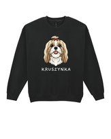 Bluza bez kaptura Shih Tzu Personalizowana Pupil Pies Czarny M
