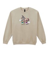 Bluza bez kaptura Śmieszna Koń Jabłka Żart Napis Beżowy XL