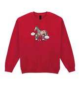 Bluza bez kaptura Śmieszna Koń Jabłka Żart Napis Wiśniowy XL