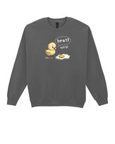 Bluza bez kaptura Śmieszna Kurczak Jajko Tekst Braciak Grafitowy XL