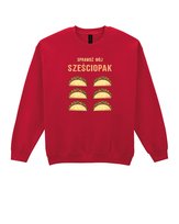 Bluza bez kaptura Śmieszna Sześciopak Jedzenie Tacos Wiśniowy XL