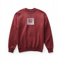 Bluza bordowa haft Sakura Kanji - japoński styl, unisex, bawełna 80% M