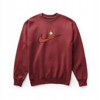 Bluza bordowa z haftem - postać w kapturze, unisex, 280 g/m² M