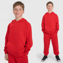 Bluza Chłopięca 4F Dresowa z Kapturem Basic Czerwona 4FJWAW25TSWSM1945 Czerwony 140 4F