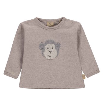 Bluza chłopięca, bawełna organiczna, beżowa, małpka, bellybutton - BellyButton