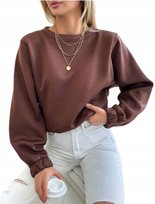 BLUZA DAMSKA BRĄZOWA Z DŁUGIM RĘKAWEM BASIC S ŁUN Inna marka