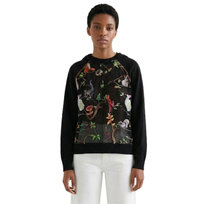 Bluza damska Desigual Fauna z kapturem i haftami czarna-S