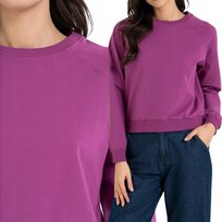 BLUZA DAMSKA DRESOWA BAWEŁNIANA REGULARNY KRÓJ WYGODNA MORAJ L VIOLET