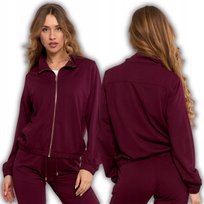 Bluza Damska Dresowa Bez Kaptura Rozpinana Lekka Stylowa Modna Moraj 3Xl Purple