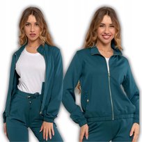 Bluza Damska Dresowa Bez Kaptura Rozpinana Lekka Stylowa Modna Moraj Xl Green