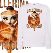 BLUZA DAMSKA DRESOWA MIĘKKA NADRUK BRAINROOT BALLERINA CAPPUCCINA HIT S
