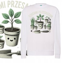 Bluza Damska Dresowa Miękka Nadruk Czasami Przesadzam Śmieszne Doniczki S