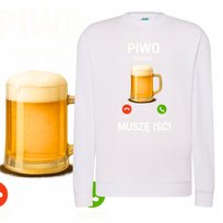 BLUZA DAMSKA DRESOWA MIĘKKA NADRUK PIWO DZWONI ŚMIESZNY PREZENT IMPREZA XXL