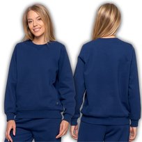 Bluza Damska Dresowa Ocieplana Bez Kaptura Wkładana Bawełniana Moraj S Navy