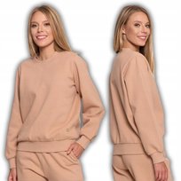 Bluza Damska Dresowa Ocieplana Bez Kaptura Wkładana Bawełniana Moraj Xxl Beige