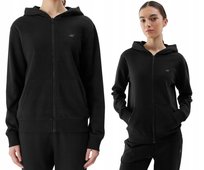 Bluza damska na zamek z kapturem damska 4F 4FWSS24TSWSF0956-20S Czarny 4F