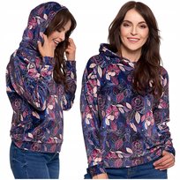 Bluza Damska Welurowa z Kapturem Kieszeń Kangurka Miękka Wygodna MORAJ 2XL