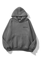BLUZA DAMSKA Z KAPTUREM SZARA BAWEŁNIANA Z NADRUKIEM ESSENTIALS M 5GA* Inna marka