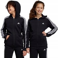 Bluza dla dzieci adidas Essentials 3-Stripes Fleece Full-Zip Hoodie czarna Adidas