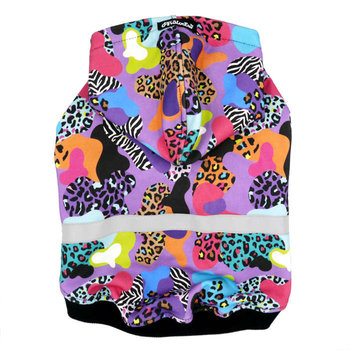 Bluza dla Psa z kapturem Crazy Leopard, odblaskowy element, wzór żabki-M - Psiakrew