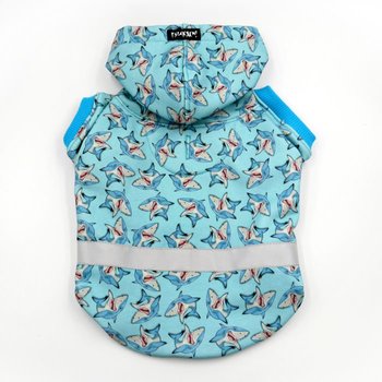 Bluza dla Psa z kapturem Shark, odblaskowy element, wzór rekiny-L - Psiakrew