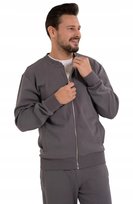 Bluza Dresowa Męska Bomberka na zamek Bawełniana SZARA MORAJ - XL