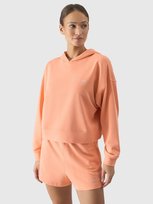 Bluza dresowa nierozpinana z kapturem damska 4F 4FWSS24-TSWSF1003-64S Pomarańczowy 4F