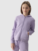 Bluza dresowa rozpinana z kapturem dziewczęca 4F 4FJWSS24TSWSF0919-52S Fioletowy 4F