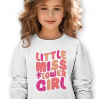 Bluza Dziecięca Biała LITTLE MISS GIRL Na Prezent Dla Siostry Wzory 116cm Inna marka