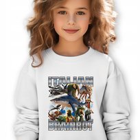 BLUZA Junior Dziecięca Biała Prezent Święta BRAINROT DLA FANA BRAIN 116cm