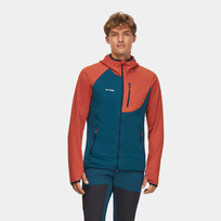 Bluza m��ska Alpinus Naryn granatowo-pomara��czowa elastyczna, mniejsce na kciuk, z kapturem 3XL Alpinus