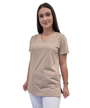Bluza Medyczna Beżowa Elastyczna Bawełna Roz. Xs - M&C