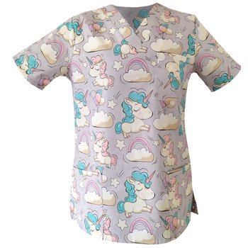 Bluza medyczna damska fartuch kolorowy wzorek 1039 S - M&C