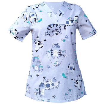 Bluza medyczna damska fartuch kolorowy wzorek 1474 XL - M&C