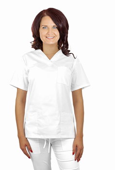 Bluza medyczna damska FLEX elastyczna kolor biały XL - M&C