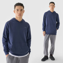 Bluza męska 4F Granatowa Basic z kapturem 4FSSS24TSWSM1629 XS Granatowy 4F