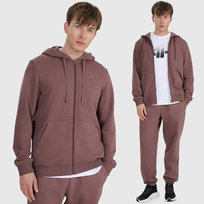 Bluza Męska 4F Rozpinana Sportowa Z Kapturem Brązowa 4FWAW25TSWSM1982 L Brązowy 4F