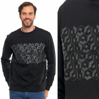 Bluza Męska Bez Kaptura Z Nadrukiem Czarna Bawełniana Stylowa Moraj M