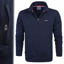 BLUZA Męska Bez Kaptura z Zamkiem Bawełniana Ciepła GRANAT XXXL Pako Jeans Pako Jeans