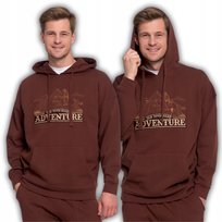 Bluza Męska Bluza Dresowa Z Kapturem I Haftem Kieszeń Ocieplana Moraj 3Xl Brown