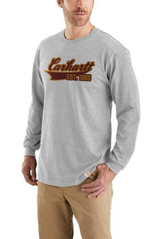 Bluza męska Carhartt Heavyweight Script Graphic L/S HGY Heather Grey - M - Carhartt