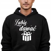 Bluza Męska CZARNA L Lubię Dawać Prezenty MATCHING dla Zakochanych Wzory