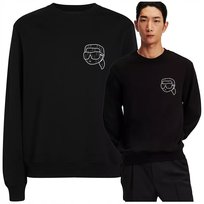 Bluza Męska Czarna Ładna Bawełna Logo Karl Lagerfeld bez kaptura Bluza Męska Czarna Ładna Bawełna Logo Karl Lagerfeld bez kaptura r.M