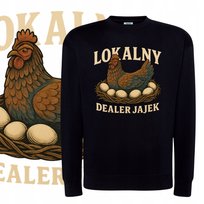 BLUZA MĘSKA DRESOWA MIĘKKA NADRUK LOKALNY DEALER JAJEK KURA PREZENT S