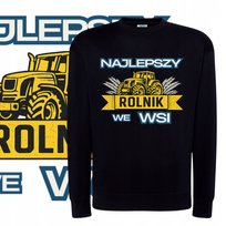 BLUZA MĘSKA DRESOWA MIĘKKA NADRUK NAJLEPSZY ROLNIK TRAKTOR WIEŚ PREZENT S