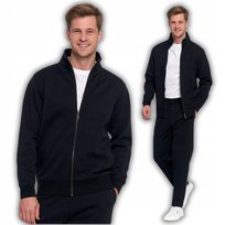 Bluza Męska Dresowa Ze Stójką I Zamkiem Bawełniana Ocieplana Moraj 3Xl Black