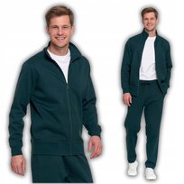 Bluza Męska Dresowa Ze Stójką I Zamkiem Bawełniana Ocieplana Moraj M Green